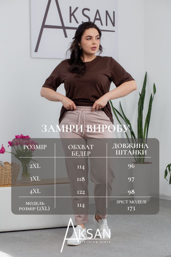 Штани Aksan 22.1530 Темно бежевий